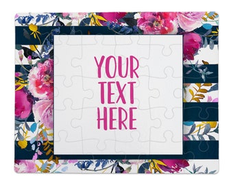 Create Your Own Puzzle - Personalized Pregnancy Announcement - Wedding Proposal Ideas - Custom Jigsaw Puzzle - Floral Design - CYOP0026
