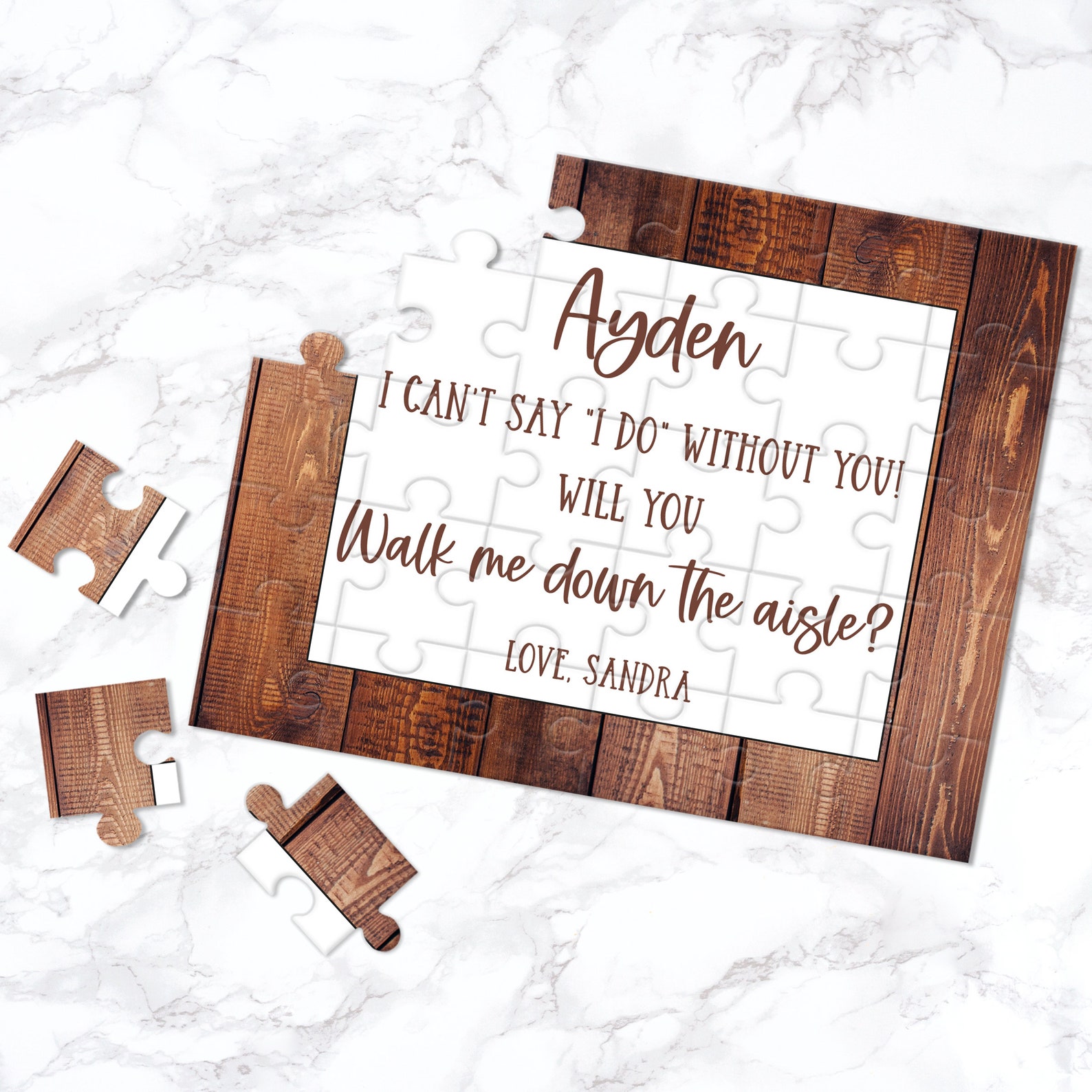 Personalized Walk Me Down The Aisle Puzzle Puzzle Proposal Etsy