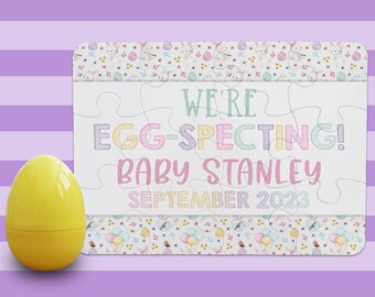 Personalized Easter Pregnancy Announcement Puzzle - Baby Reveal - Custom Puzzle - Having A Baby - Expecting Parents - With Egg - Spring