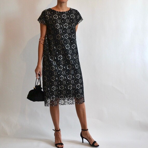 simple black lace dress