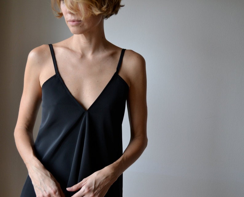 Black backless camisole tank top. Backless top. Boho singlet tank top. One size. image 1