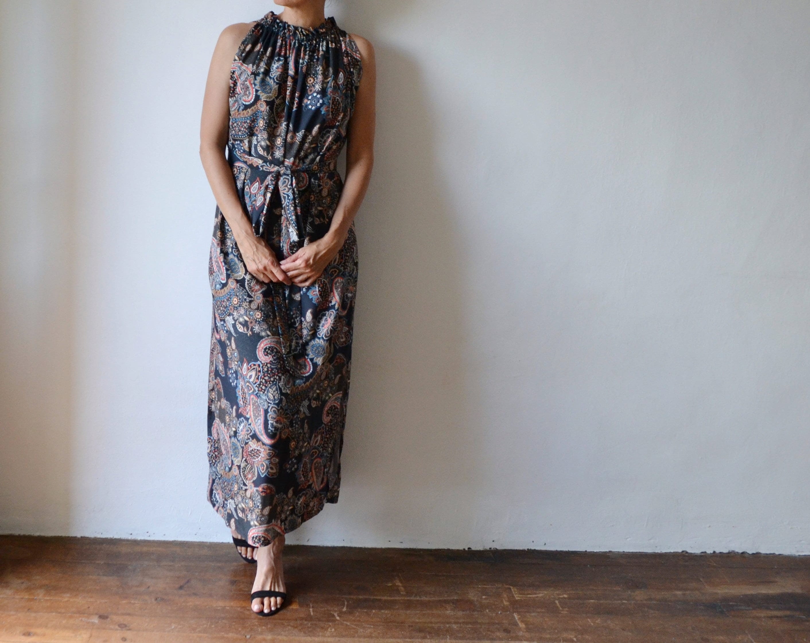 Boho Paisley Maxi Dress: Sleeveless Cotton Summer Dress
