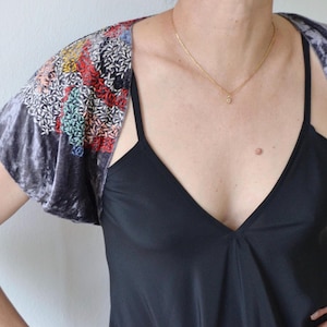 Hand Embroidered Velvet Shrug, Velvet Layering Piece, Grey Velvet Evening Shrug, Size S/M