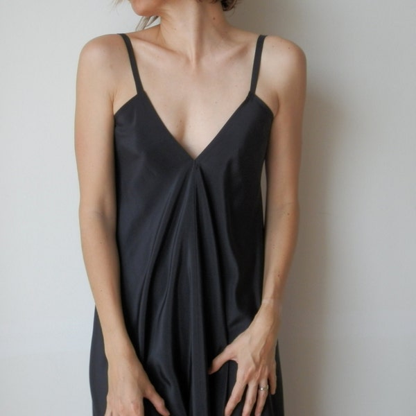 Black backless dress. Long maxidress. Low back dress. Party, cocktail, prom. One size fits many.