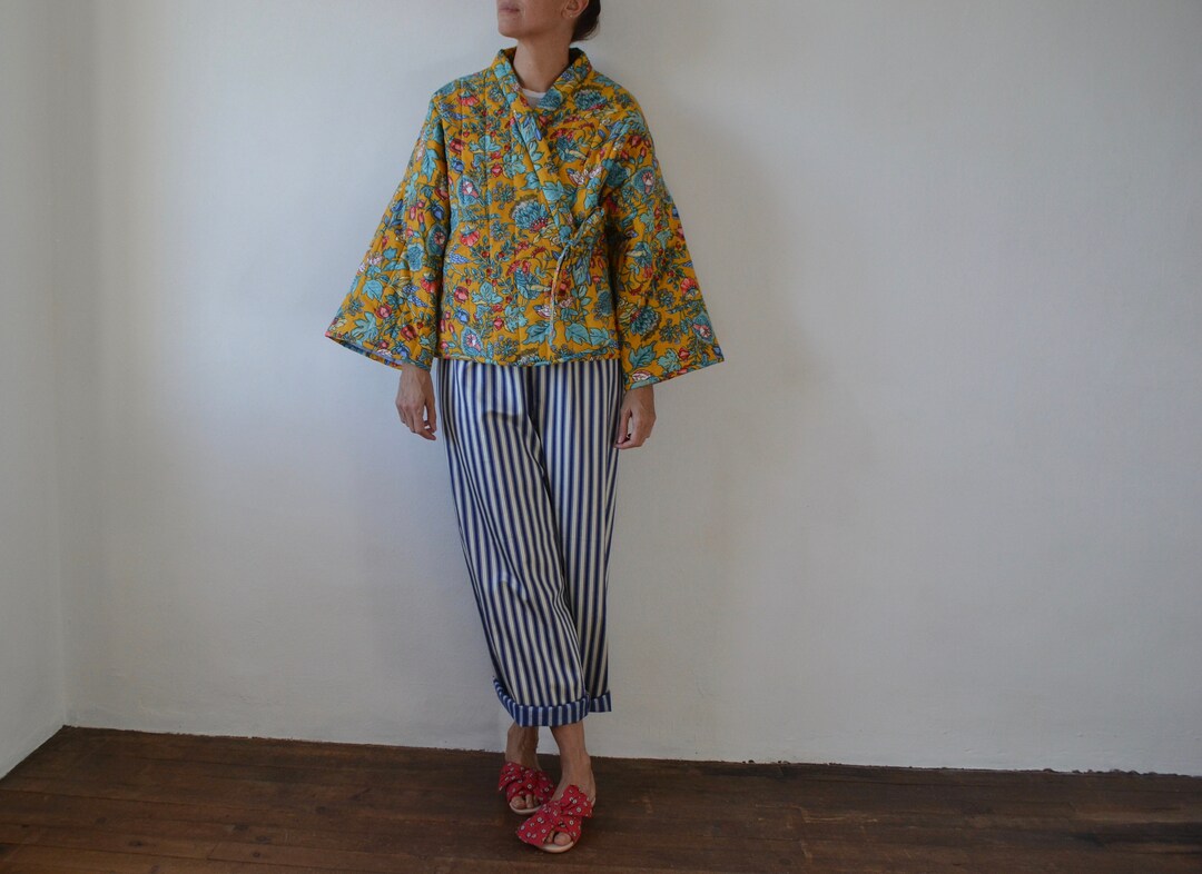 Quilted Wrap Jacket / Reversible Quilted Jacket / Padded Etsy