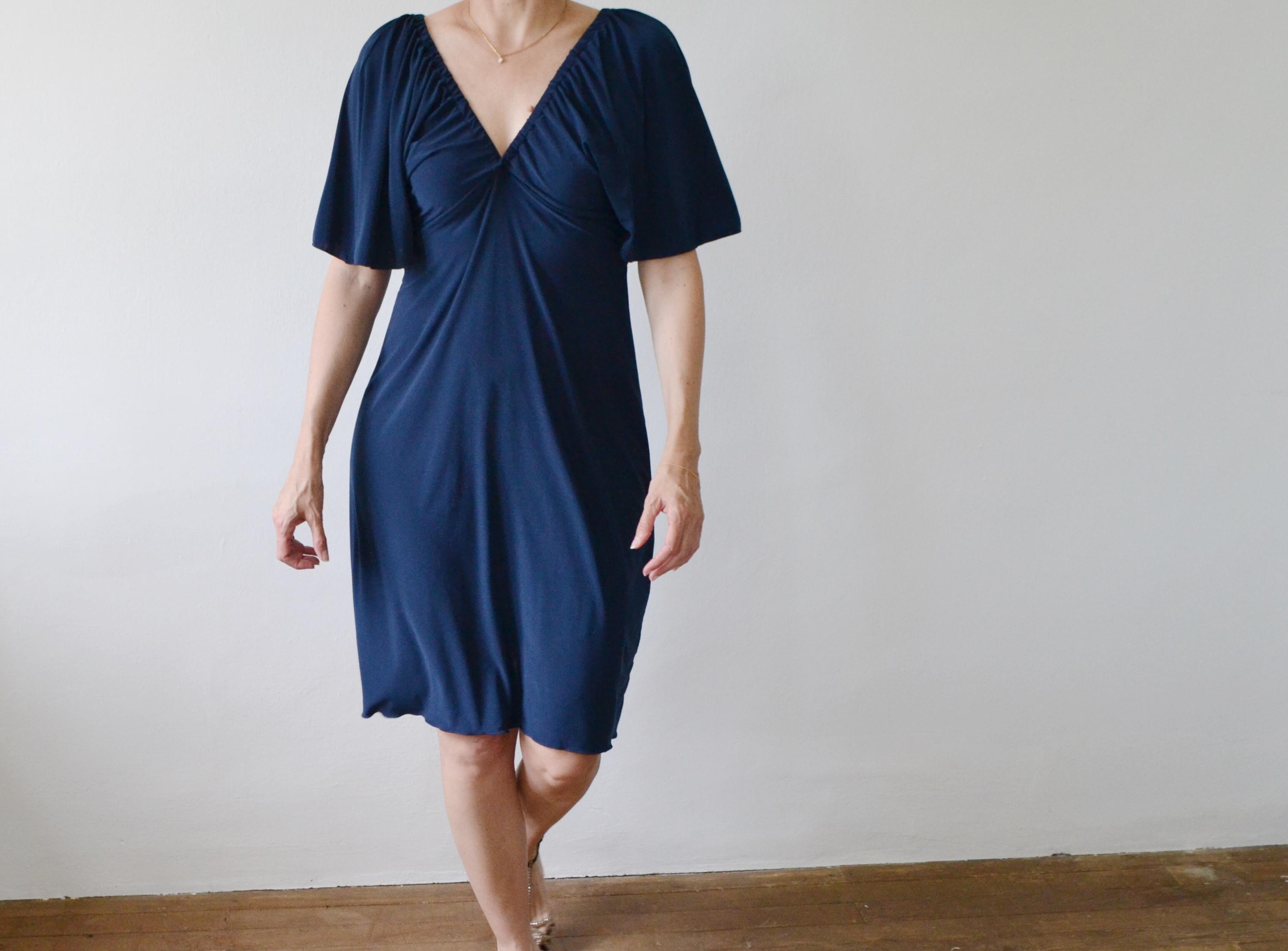 jersey kimono dress House of Dagmar Jersey Kimono Dress in Black