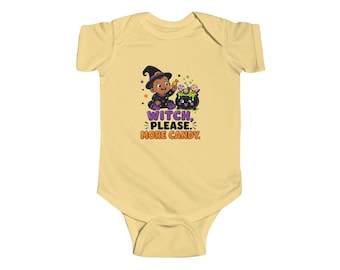 Witch Please More Candy Baby Bodysuit (B) | Halloween Infant Onesie