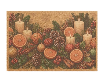 Christmas Candles and Citrus Doormat