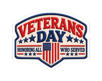 Veterans Day Patriotic Emblem Kiss-Cut Stickers