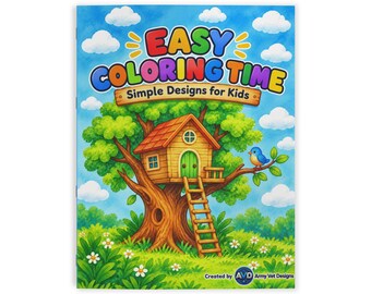 Easy Coloring Time Coloring Book, Simple Designs for Kids