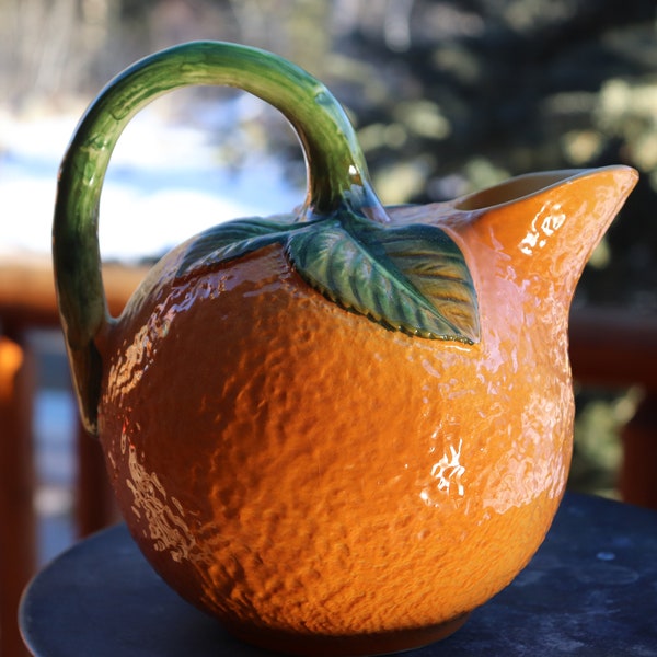 Vintage Figural Orange Pitcher Made in Italy