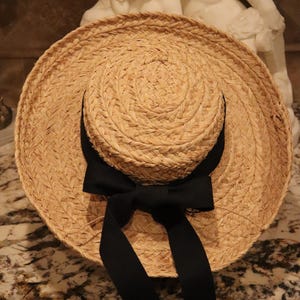 Vintage Helen Kaminski Australia Brown Raffia Hat with Ribbon s-l400.jpg main image 4