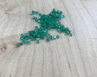 4 Genuine emerald stones 2mm