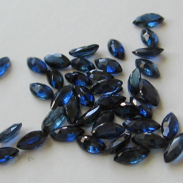 Genuine blue sapphire marquise stone 4x2 navette