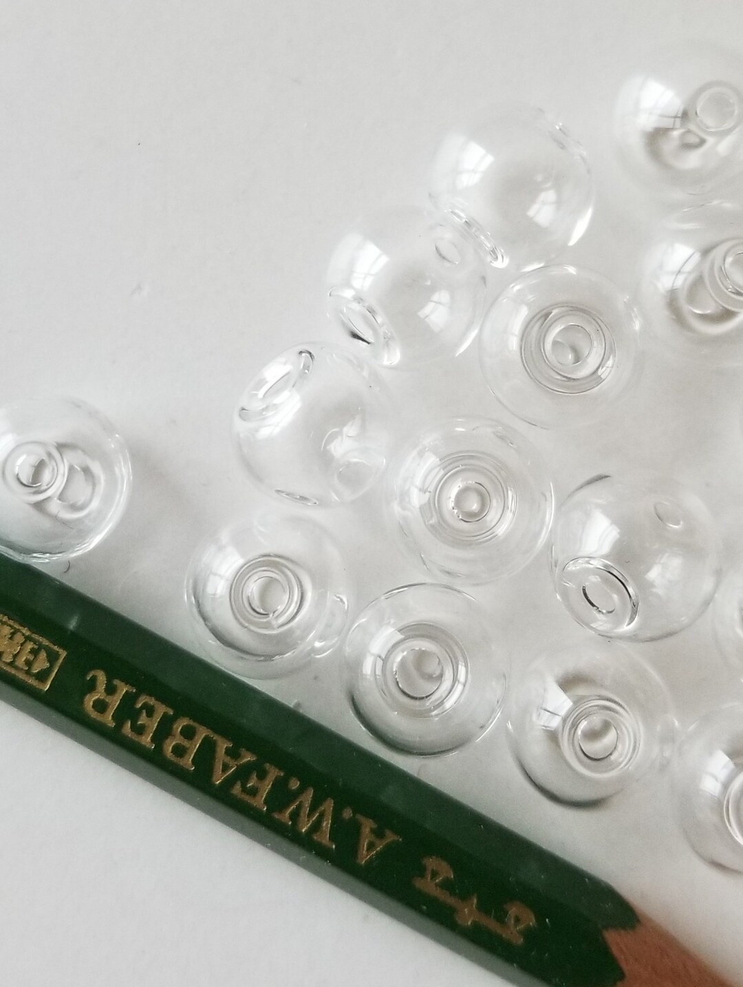 100 Hollow Hand Blown Glass Beads 10mm Etsy