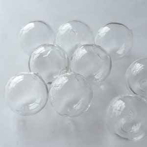 20 Hollow Hand Blown Glass Beads 20mm image 3