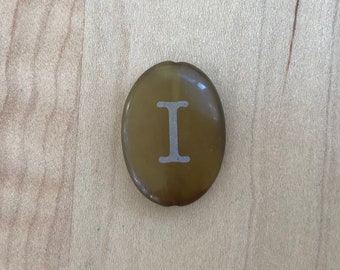 Soo chow stone bead with initial I