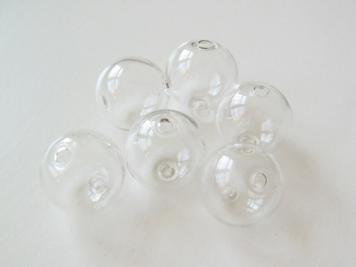100 Hollow Clear Hand Blown Glass Beads Globe Orb 16mm Etsy
