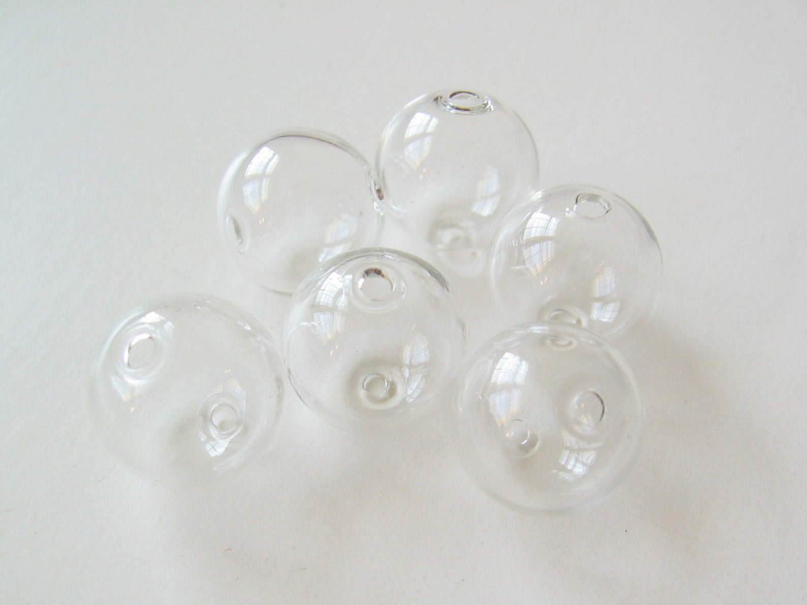 100 Hollow Hand Blown Glass Beads 16mm Etsy