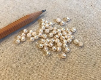 4 Genuine Japanese cultured pearls half drilled 4mm