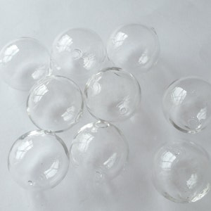 20 Hollow Hand Blown Glass Beads 20mm image 2