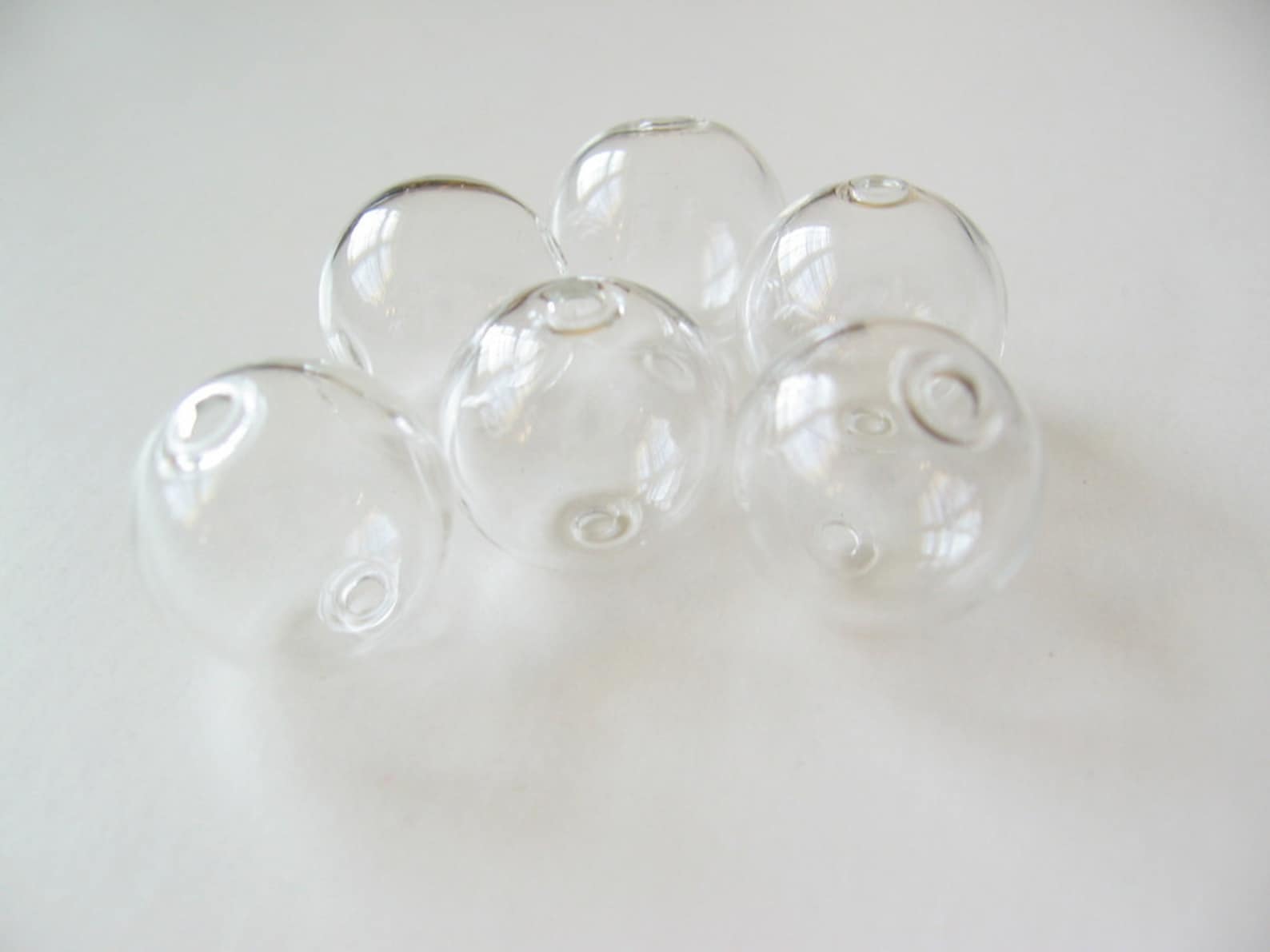 100 Hollow Hand Blown Glass Beads 16mm Etsy