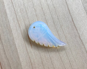 Opalite carved wing pendant  30mm