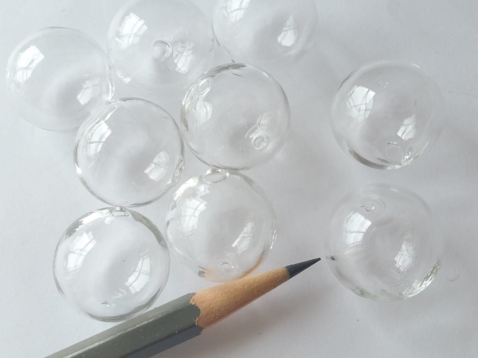 100 Hollow Hand Blown Glass Beads 20mm Etsy