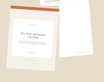 First Apartment Checklist Printable, Room by Room Essentials List, Moving Checklist, New Apartment Planner, Instant Download PDF
