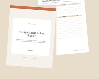 Mietbudgetplaner zum Ausdrucken, Monatsbudgetvorlage für Mieter, Rechnungsübersicht, Mietbudgettabelle, Sofort-Download als PDF