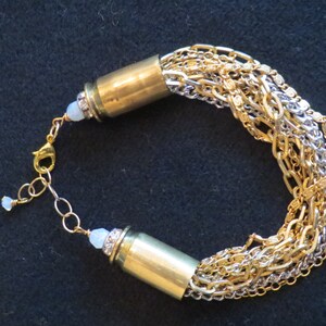 Chains and Bullet Casing Bracelet