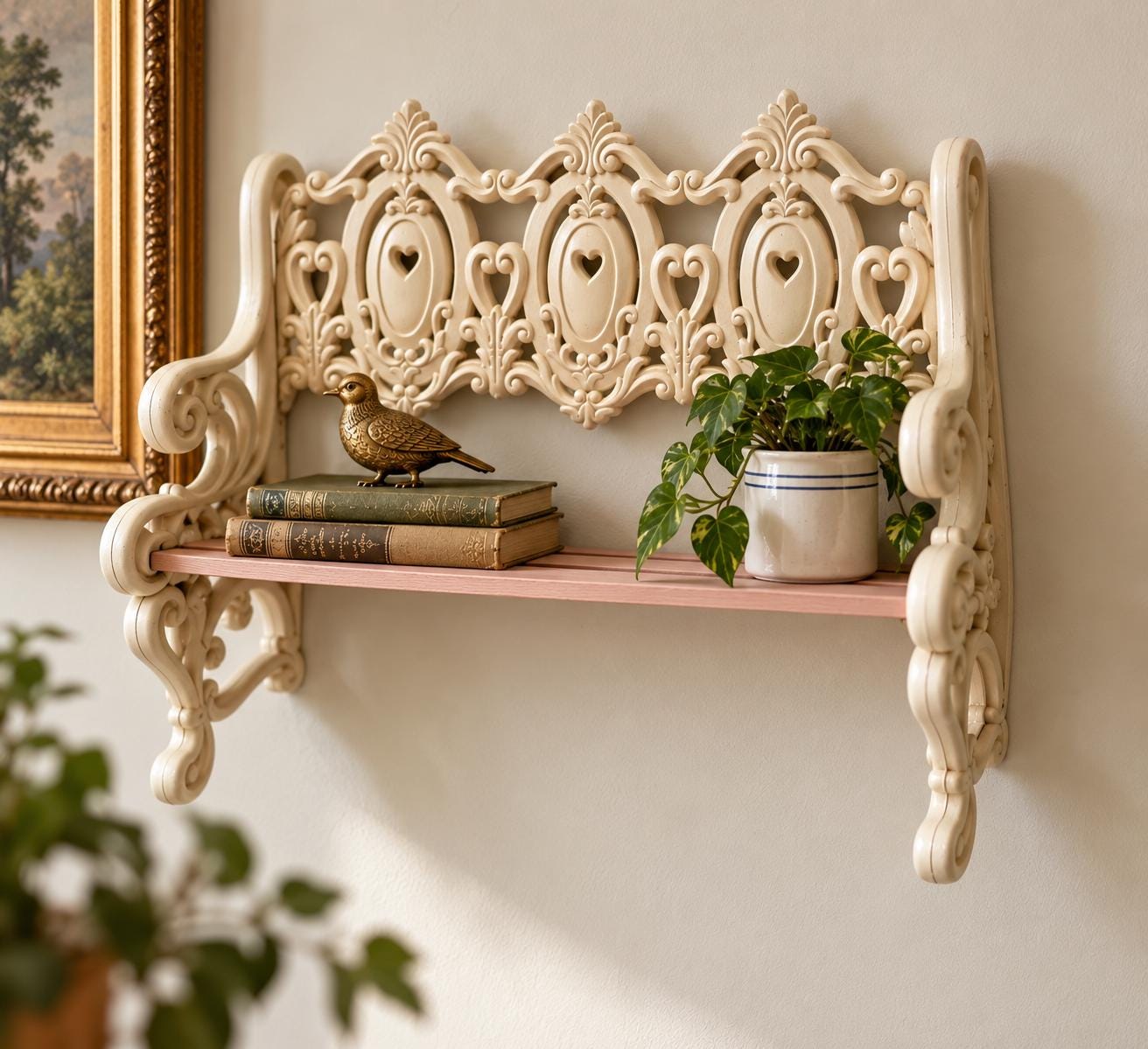Vintage Pink Wall Shelf - Etsy