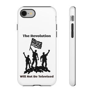 Revolution mobilskal | protestsilhuett, flaggdesign
