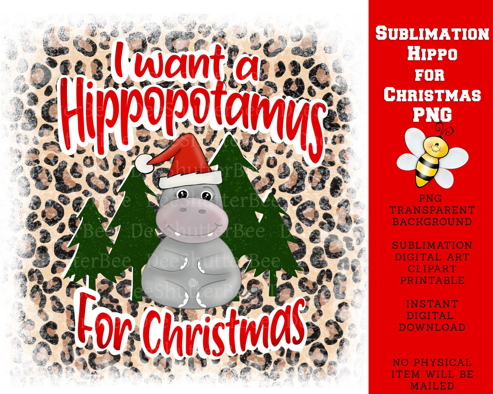 I Want a Hippopotamus for Christmas Sublimation Christmas Etsy