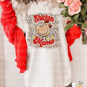Chicken Mama T-shirt, Momma T-Shirt Design, Leopard Farm Life, Chick, Cute Hen Momma, Crazy Chicken Lady, Retro Chicken Mom shirt, Tee
