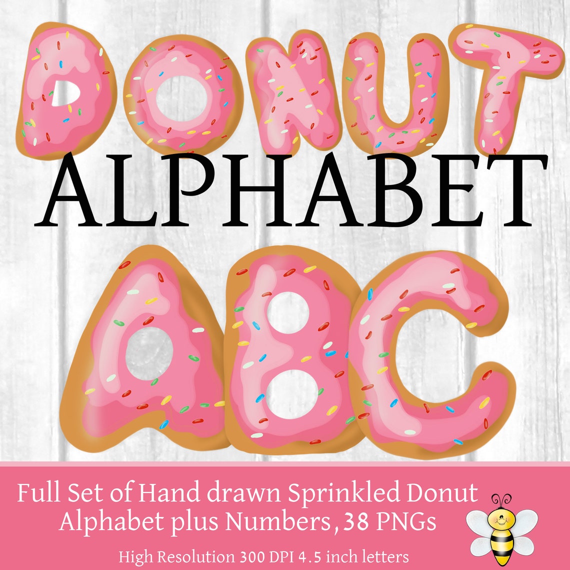 Donut Alphabet Font With Commercial Use PNG for Sublimation or Graphic ...