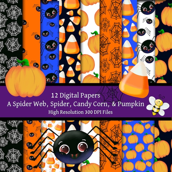 Halloween Digital Clipart and Papers With Commercial Use for Etsy UK