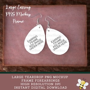Large Earring Mockup, Teardrop Earring Mockup, PNG Frame Earring Design, Transparent Background Earring Mockup, Teardrop, Large Gift Box