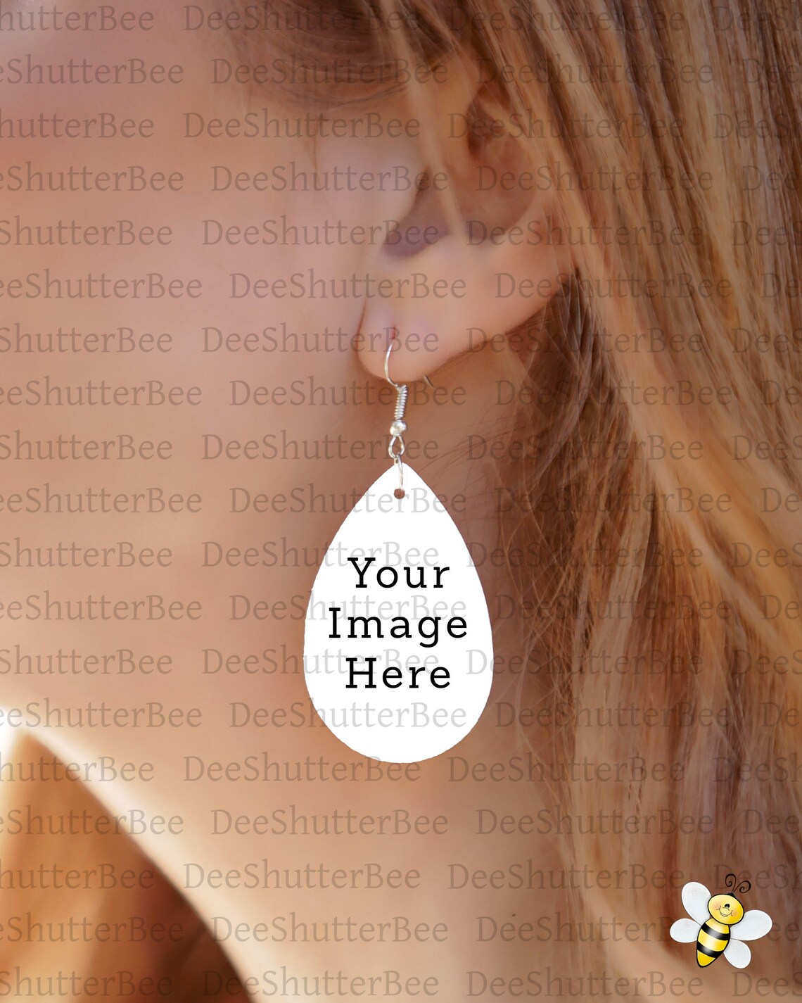 Sublimation Earring Mockup, Teardrop Earring Mockup, PNG Frame for