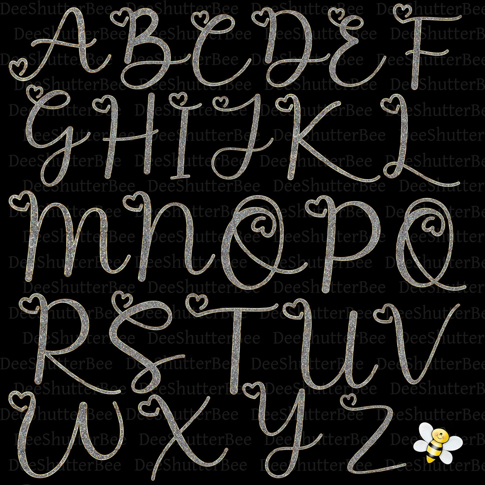 Bling Sparkly Diamond Alphabet Commercial Use Sublimation Graphic ...