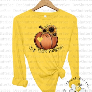 Hey there Pumpkin Long Sleeve T-shirt, Cute Vintage Country Pumpkin Shirt, Heart Cut Out Pumpkin Tee, Sunflower Fall Shirt, Hay Pumpkin