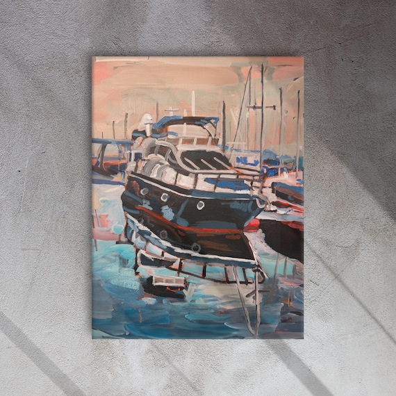 Yacht on the Marina – Thin Canvas Print
