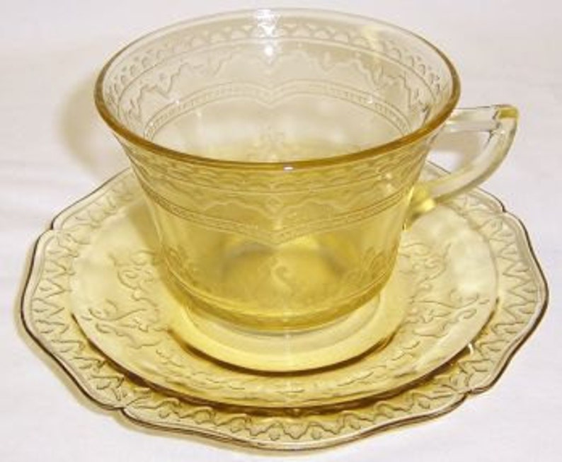 Federal Amber Depression Glass PATRICIAN SPOKE Tea or Coffee Etsy
