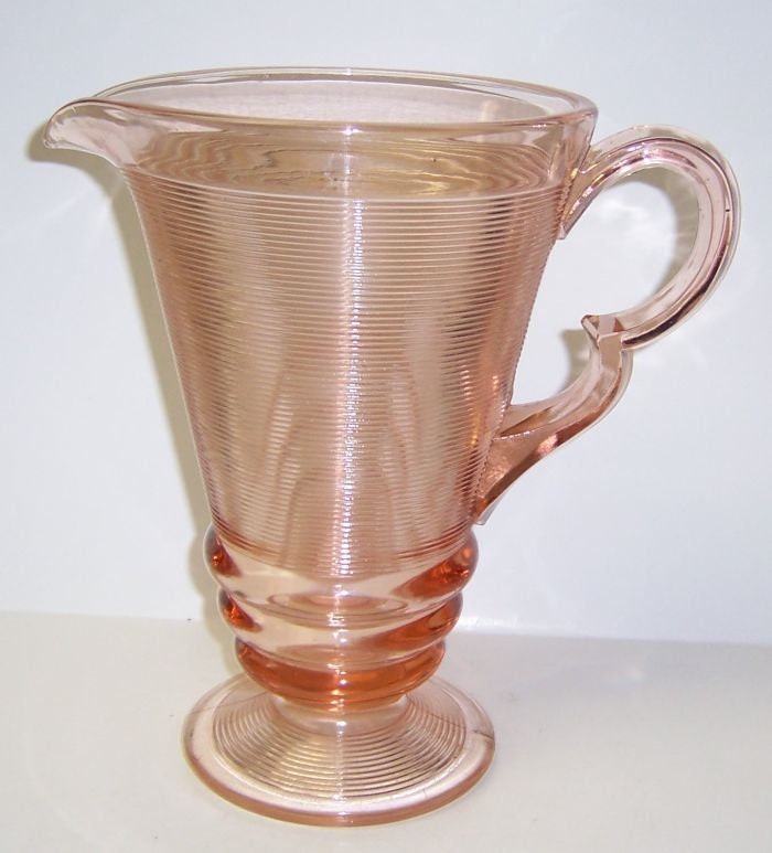 Indiana Glass Pink OLD ENGLISH 'THREADING' 9 1/4 Inch Etsy