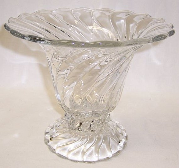 Fostoria Glass Crystal Colony 6 1 2 Inch High Footed Flared Etsy