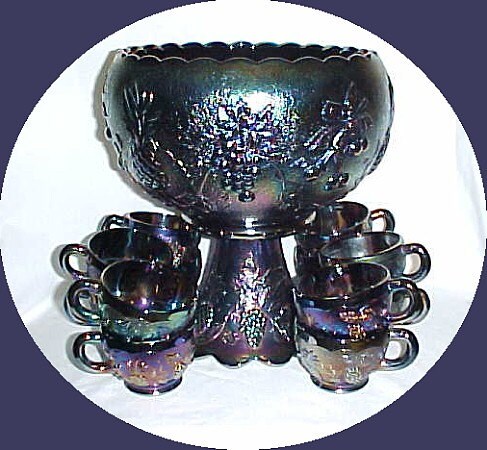 Summit Glass Company \u2013 Westmoreland Picnic Basket Covered Dish \u2013 Bermuda Blue Carnival Glass \u2013 1980's Summit Glass Company \u2013 Westmoreland Picnic Basket Covered Dish \u2013 Bermuda Blue Carnival Glass \u2013 1980's