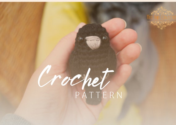 Cuervo Pájaro Negro Peluche Figura Animal Amigurumi [PATRÓN PDF