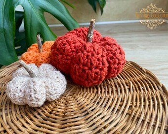 PACK -  Rustic Style Farmhouse Pumpkin - Fall Pumpkin - Halloween and Thanksgiving Crochet