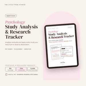 Psychology Study Analysis & Research Paper Tracker Digital Template