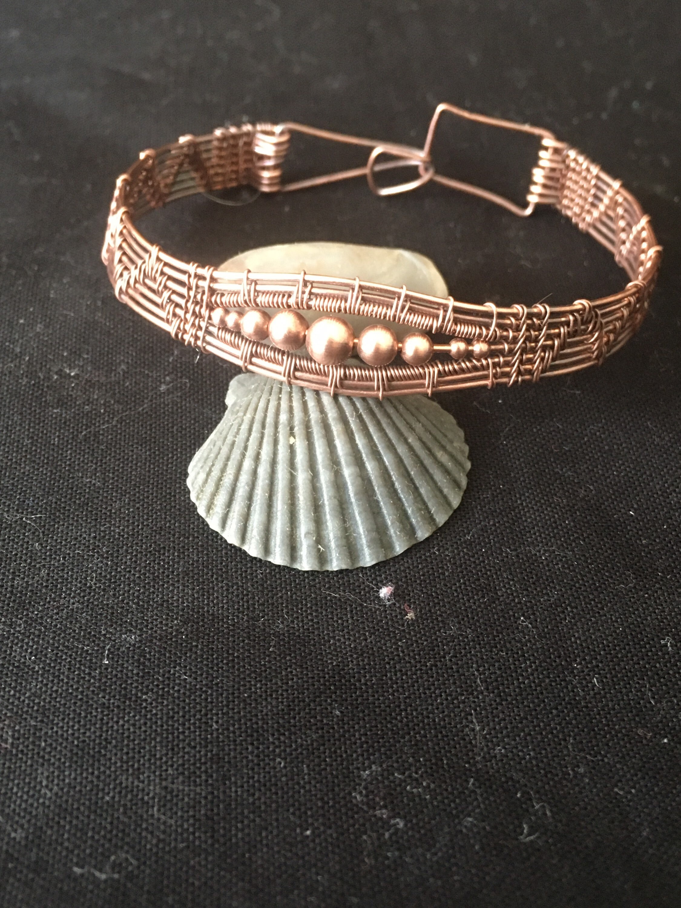 Wire Wrapped Copper Cuff Bracelet/Beaded Wire Wrapped Etsy